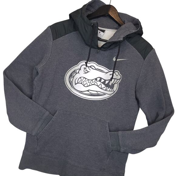 Nike University Of Florida Gators Bibbed Hoodie Sweatshirt Sz Medium Logo Gray - Picture 1 of 9
